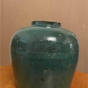 Green blue vintage pot vase
